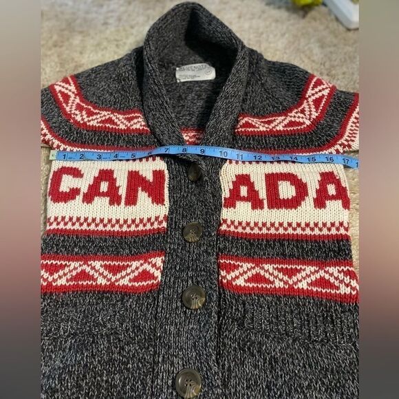 Bluenotes Canada Grey Button up Cardigan Sweater  (small) - Picture 6 of 11